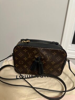 Louis Vuitton Monogram Canvas Saintonge Crossbody with Black Leather Trim